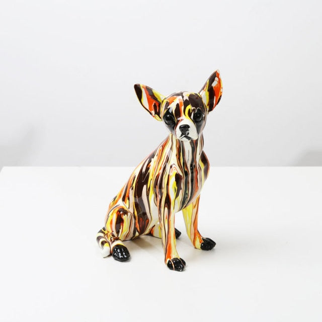 Charming Chihuahua Sculpture – Elegant Resin Art Piece for Home Décor, 24cm x 12cm x 14cm 6