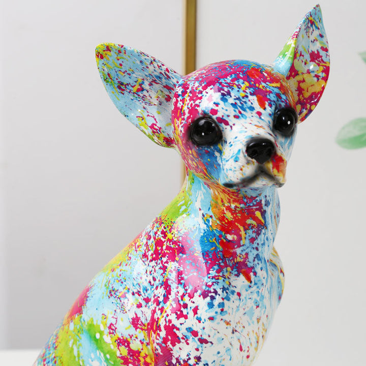 Charming Chihuahua Sculpture – Elegant Resin Art Piece for Home Décor, 24cm x 12cm x 14cm 7