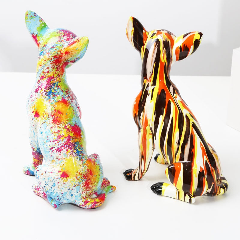 Charming Chihuahua Sculpture – Elegant Resin Art Piece for Home Décor, 24cm x 12cm x 14cm 8
