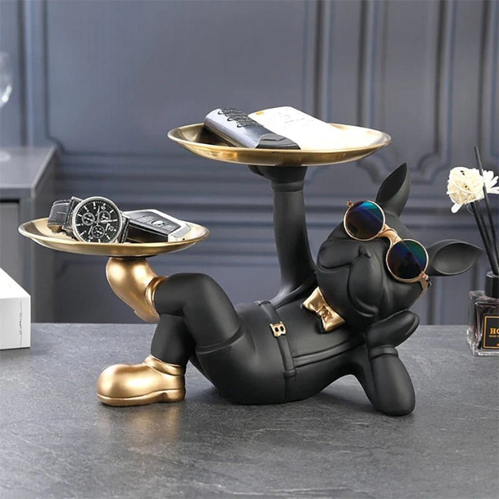 Charming French Bulldog Butler Decorative Sculpture – Unique Home Accent in High-Quality Resin and PVC 1