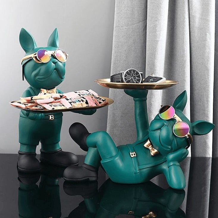 Charming French Bulldog Butler Decorative Sculpture – Unique Home Accent in High-Quality Resin and PVC 2