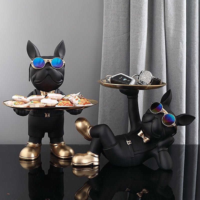 Charming French Bulldog Butler Decorative Sculpture – Unique Home Accent in High-Quality Resin and PVC 3