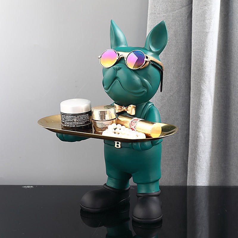 Charming French Bulldog Butler Decorative Sculpture – Unique Home Accent in High-Quality Resin and PVC 4