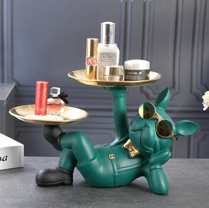 Charming French Bulldog Butler Decorative Sculpture – Unique Home Accent in High-Quality Resin and PVC 5