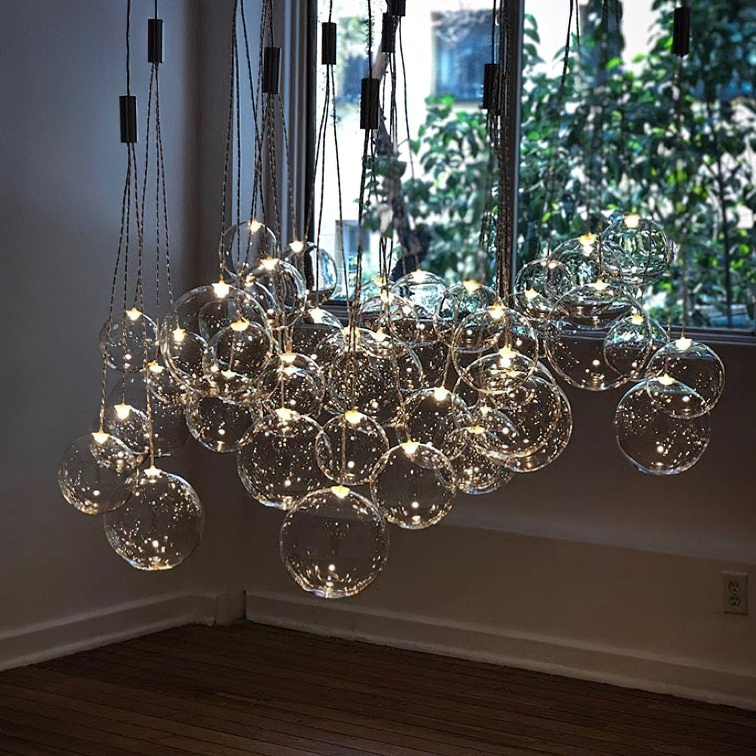 Cluster Bubble Pendant Light – Modern Glass and Metal Design with Adjustable Height for Kitchen and Home Décor 8