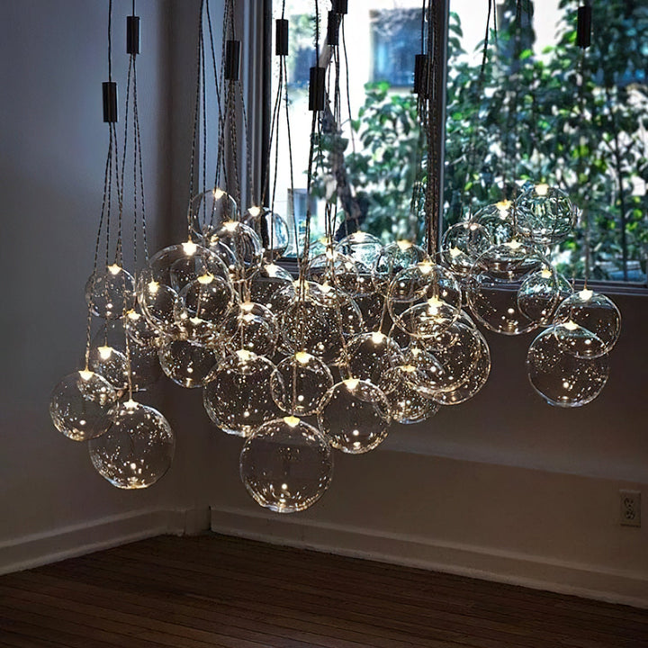 Cluster Bubble Pendant Light – Modern Glass and Metal Design with Adjustable Height for Kitchen and Home Décor 8