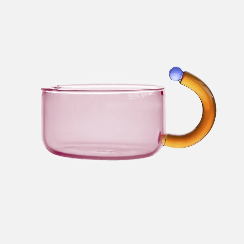 Color Bloom Glass Teapot and Cup Set – Heat-Resistant Borosilicate Glass with Ergonomic Handle 0