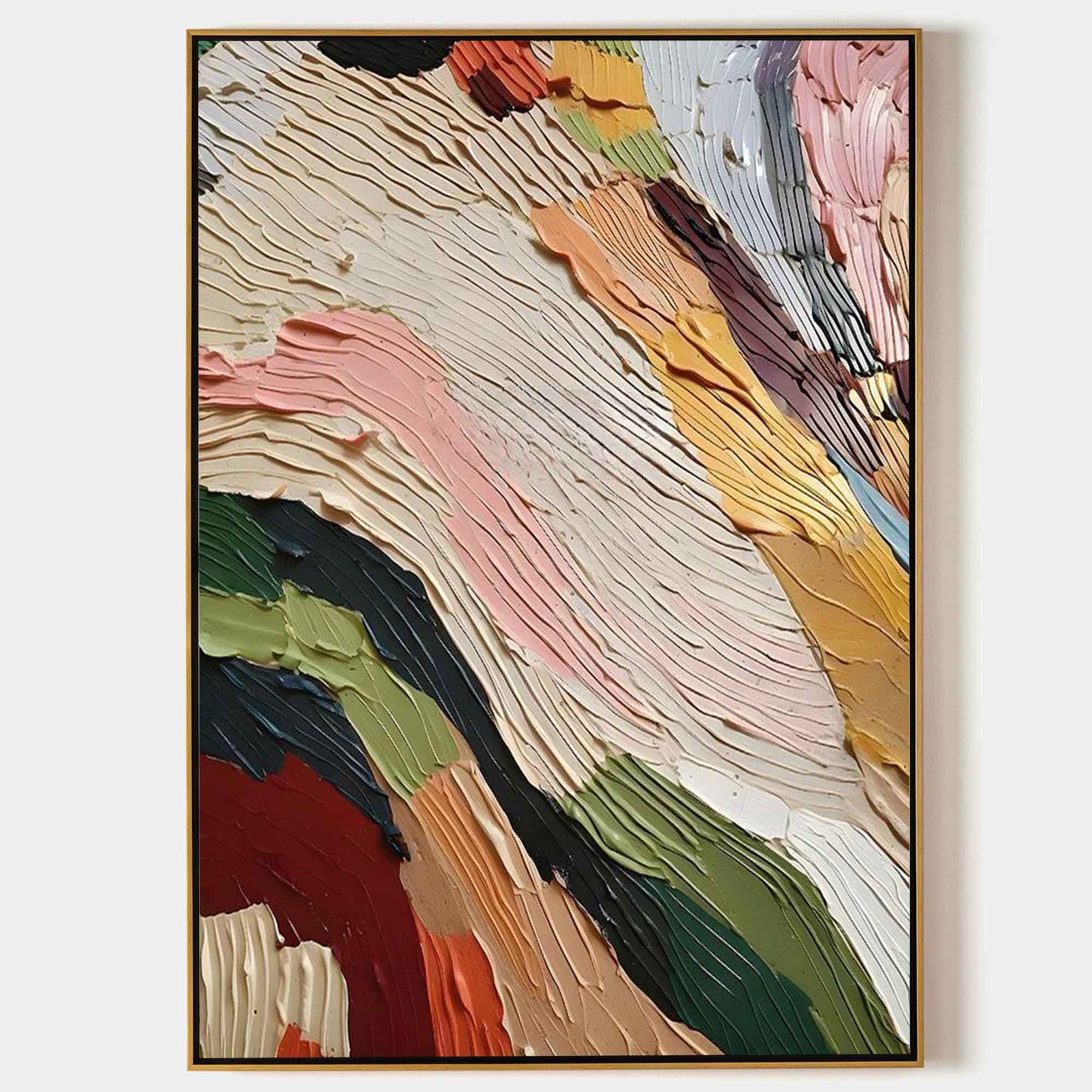 Colorful Abstract Minimalism Canvas Art – Customizable Wall Art on High-Quality Linen for Modern Decor 1