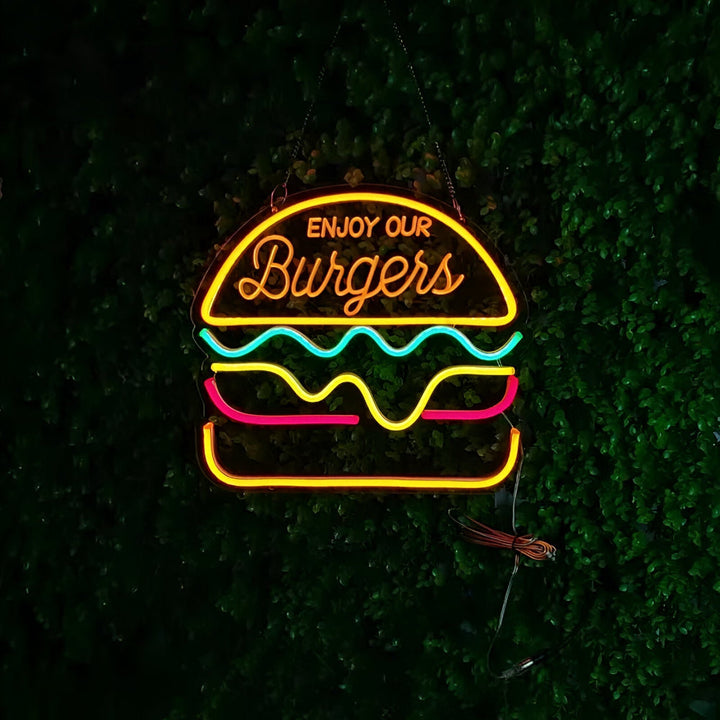 Colorful Fast-Food LED Neon Sign – Taco, Hot Dog, Pizza, or Burger Design for Restaurants and Home Bars 6