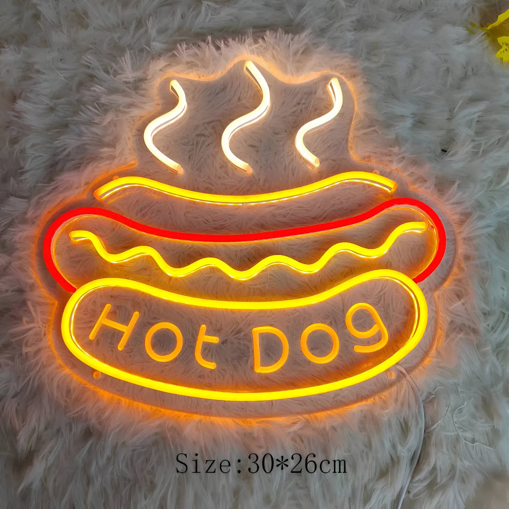 Colorful Fast-Food LED Neon Sign – Taco, Hot Dog, Pizza, or Burger Design for Restaurants and Home Bars 9