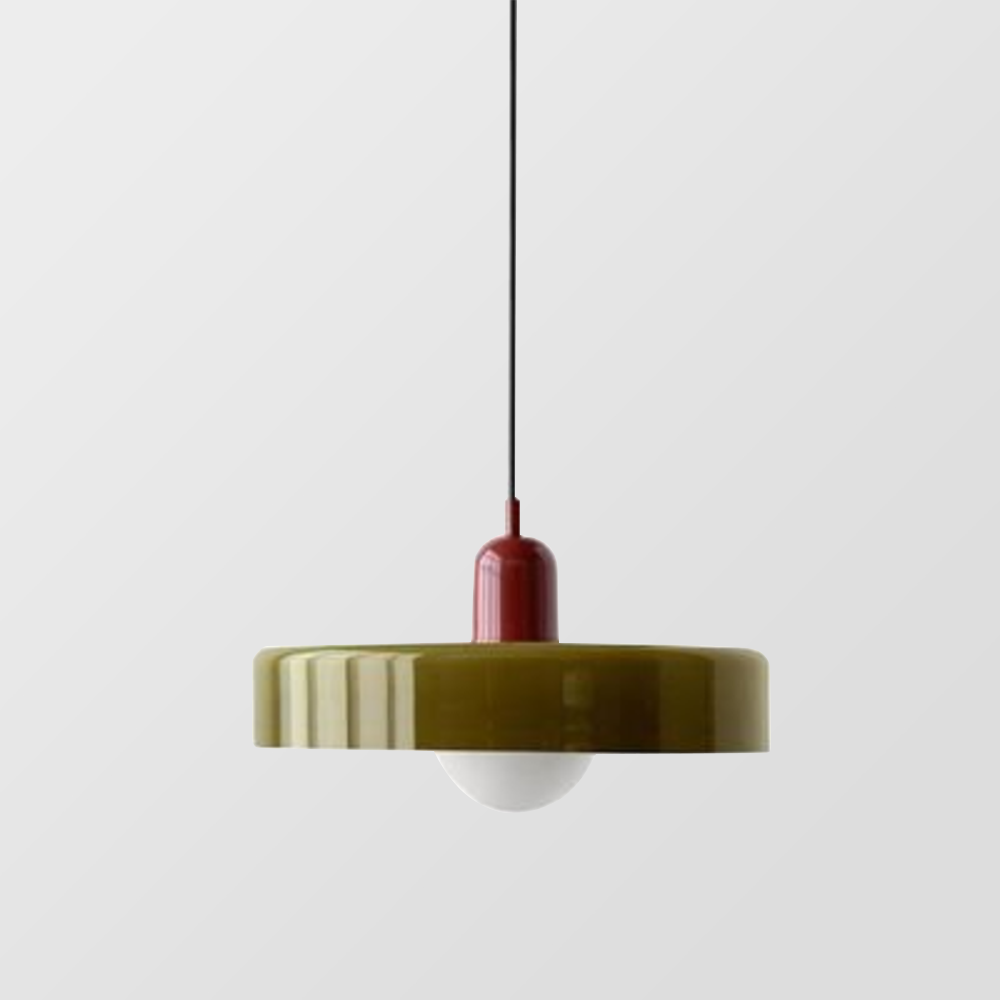 Colorful Stained Glass Pendant Light – Artistic Hanging Lamp for Kitchen Pendant Lighting, Adjustable Height, Round Shade 2