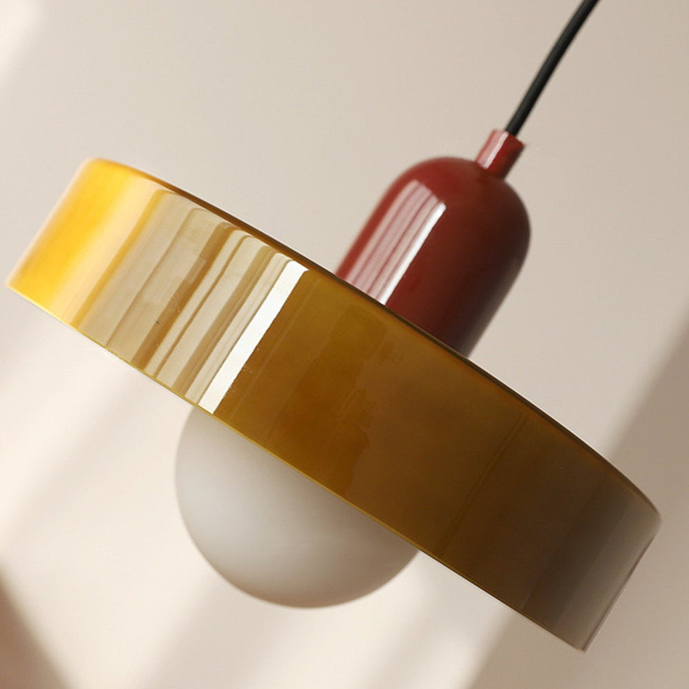 Colorful Stained Glass Pendant Light – Artistic Hanging Lamp for Kitchen Pendant Lighting, Adjustable Height, Round Shade 3