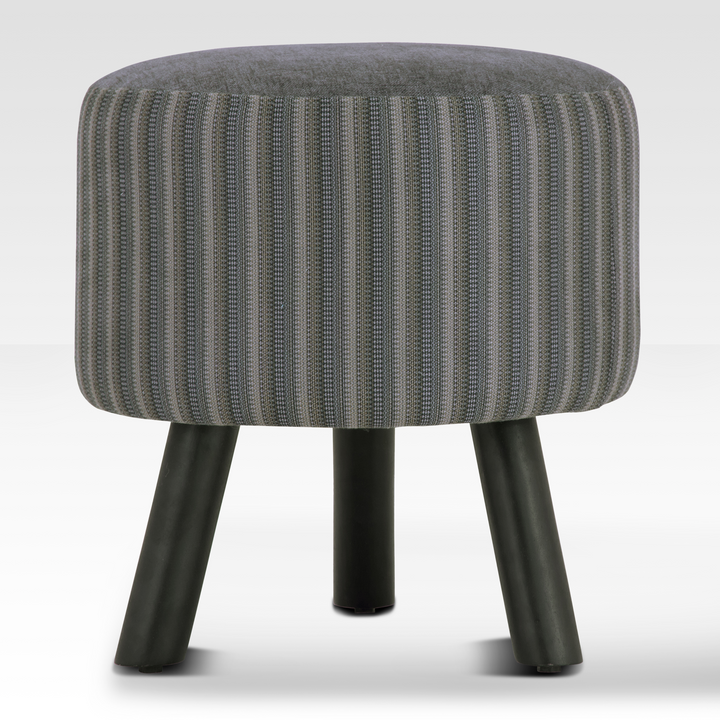 Compact Charcoal Pebble Ottoman with Sturdy Wooden Legs – Versatile Footrest and Extra Seating for Small Spaces 0