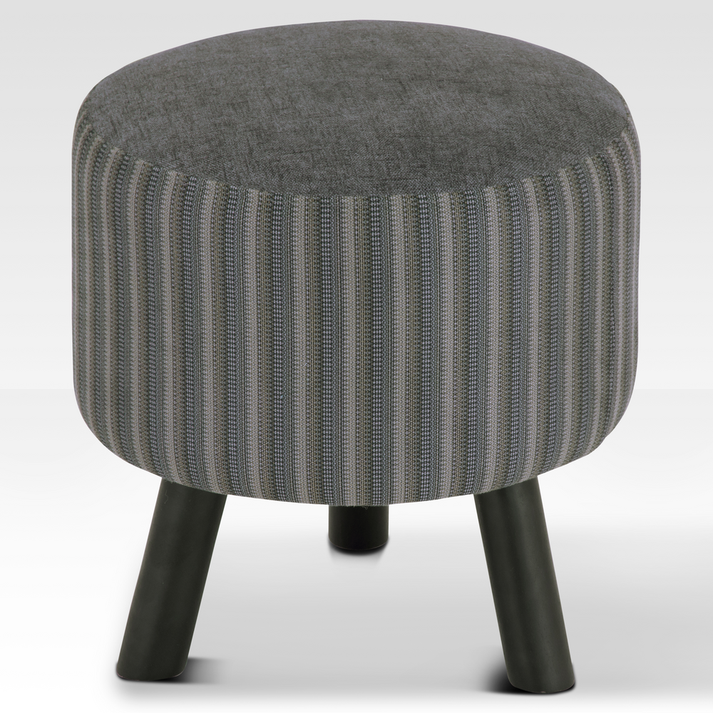 Compact Charcoal Pebble Ottoman with Sturdy Wooden Legs – Versatile Footrest and Extra Seating for Small Spaces 1