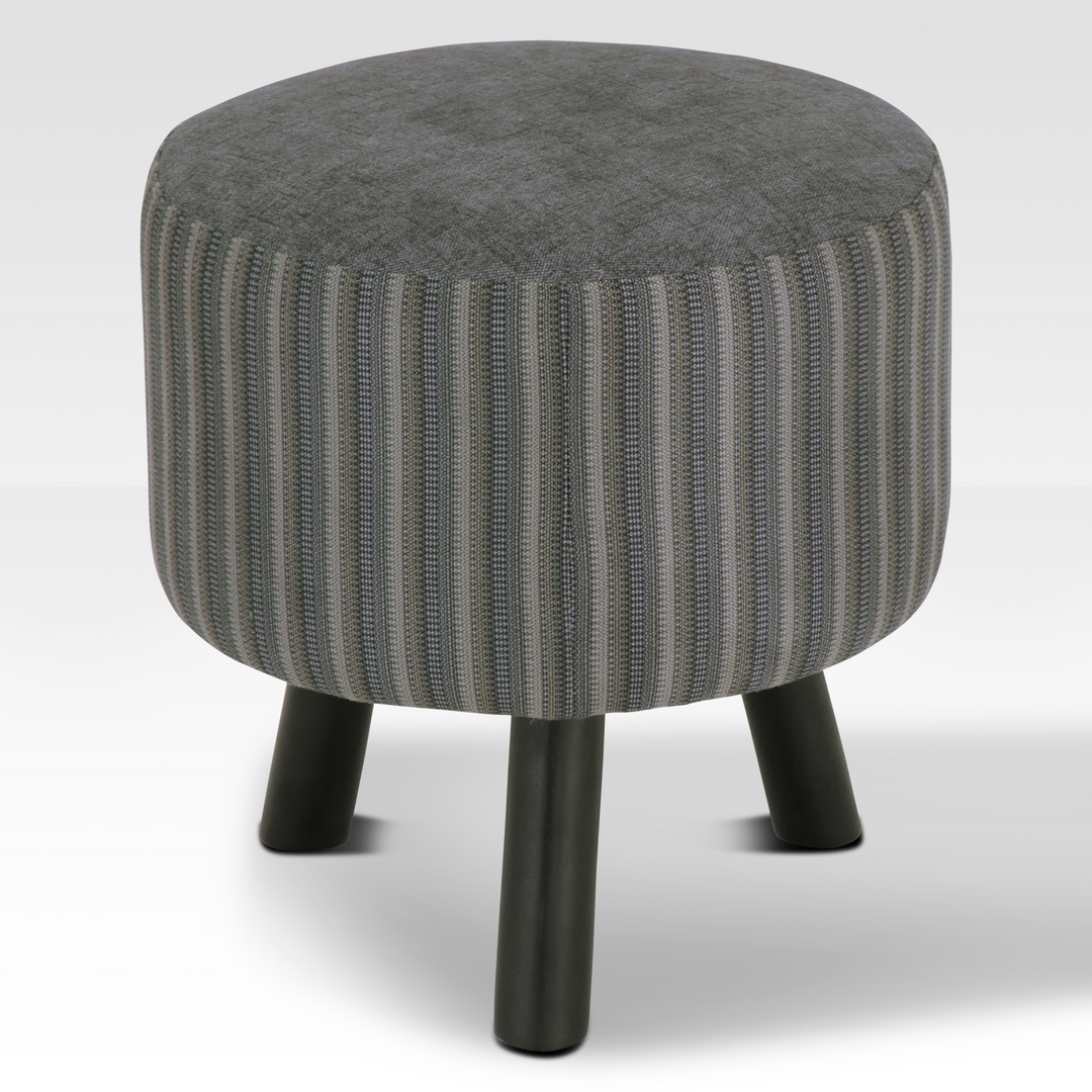 Compact Charcoal Pebble Ottoman with Sturdy Wooden Legs – Versatile Footrest and Extra Seating for Small Spaces 2