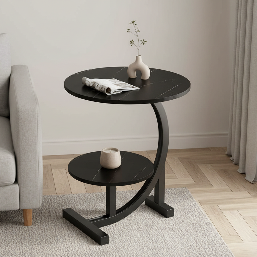 Compact Modern Mini Side Table with Two Levels – Mobile Design for Versatile Use 3