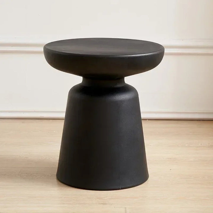 Compact Round Side Table for Small Spaces – Modern Low Design in Neutral Color 10