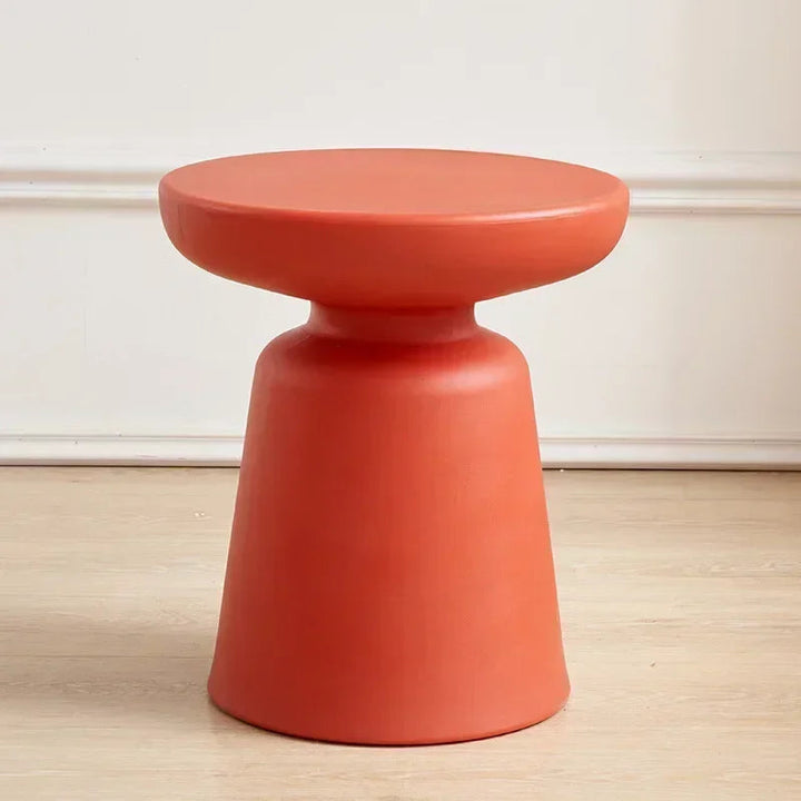 Compact Round Side Table for Small Spaces – Modern Low Design in Neutral Color 11