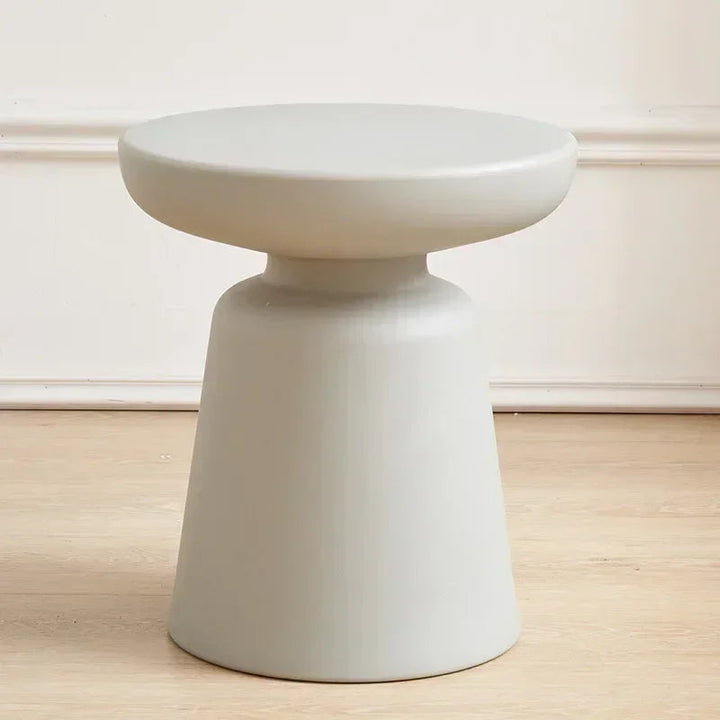 Compact Round Side Table for Small Spaces – Modern Low Design in Neutral Color 5