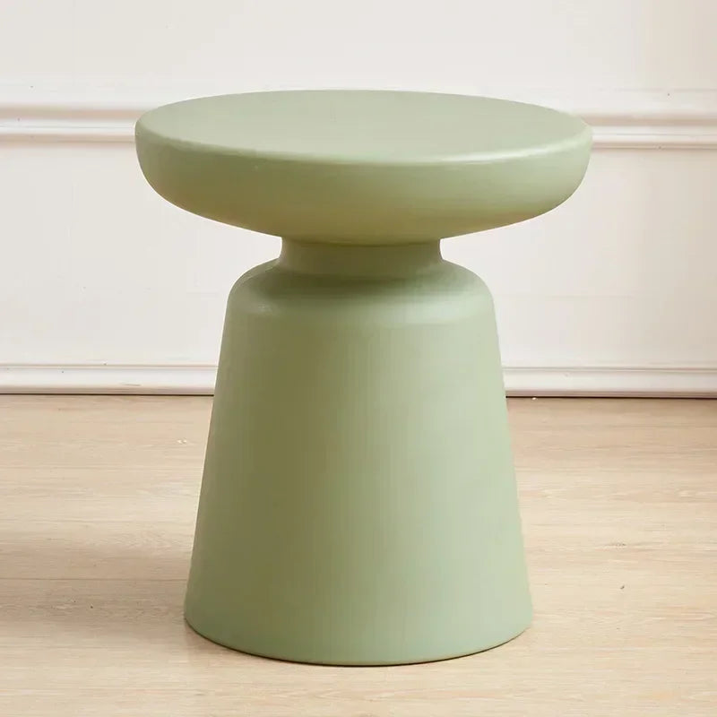 Compact Round Side Table for Small Spaces – Modern Low Design in Neutral Color 6