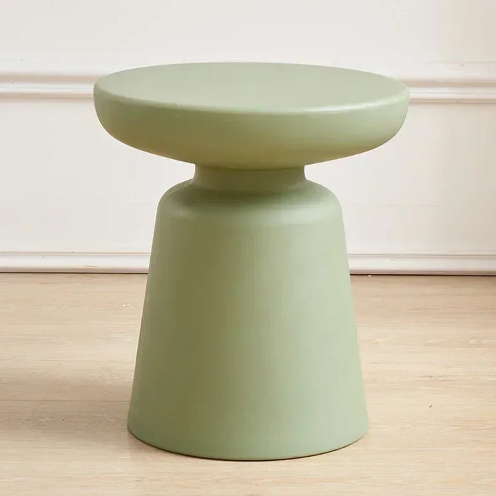 Compact Round Side Table for Small Spaces – Modern Low Design in Neutral Color 6