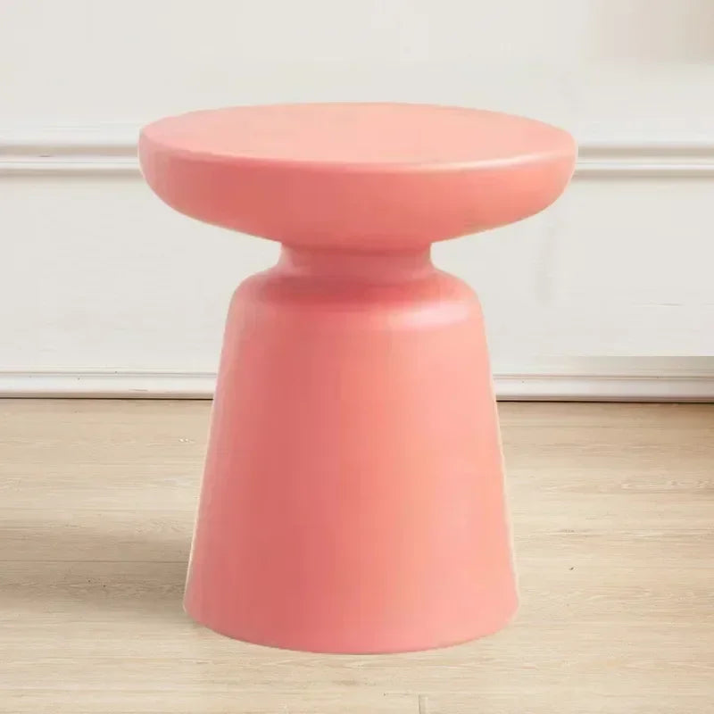 Compact Round Side Table for Small Spaces – Modern Low Design in Neutral Color 7