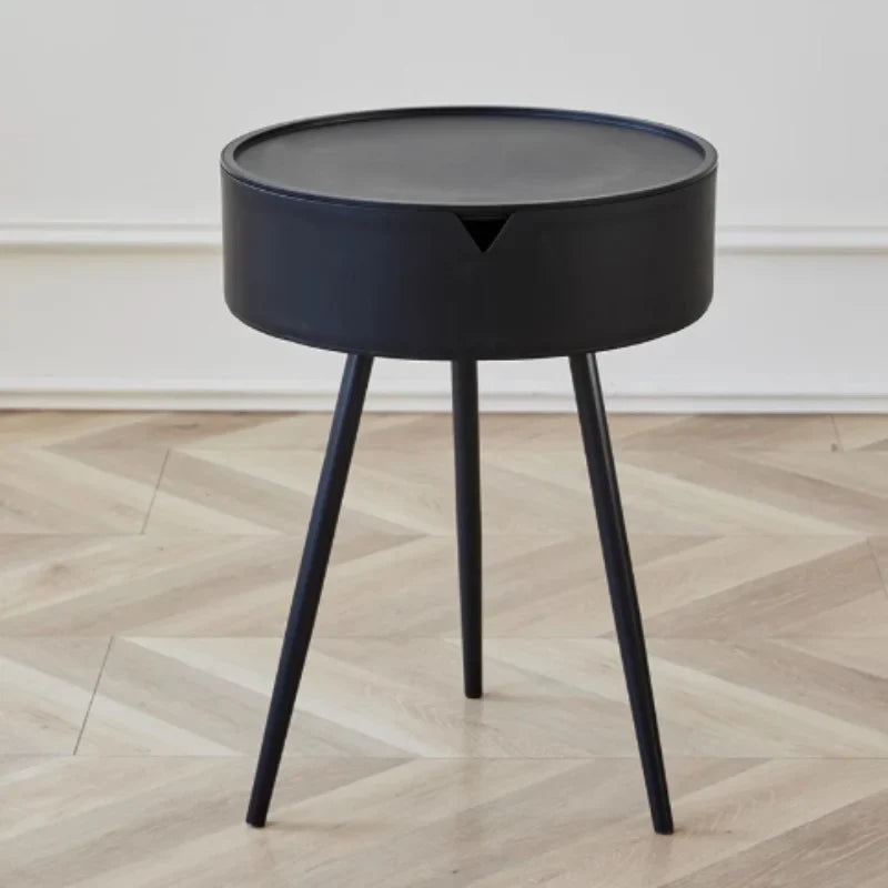 Compact Round Side Table with Storage – Lightweight Plastic Design for Small Spaces 3