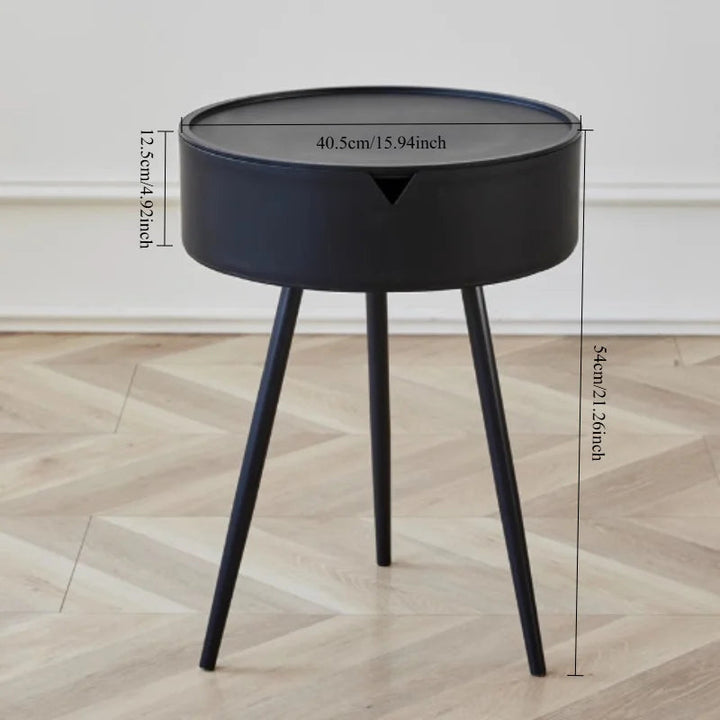 Compact Round Side Table with Storage – Lightweight Plastic Design for Small Spaces 4