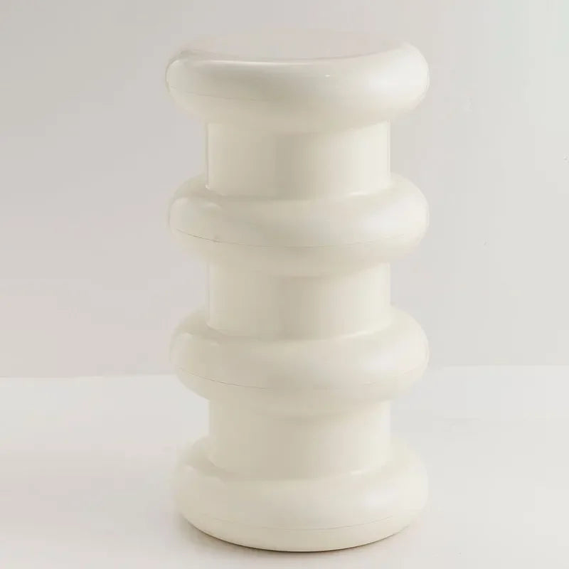 Compact Scandinavian Side Table and Stool – Multifunctional Plastic Design for Bedroom and Living Room 15