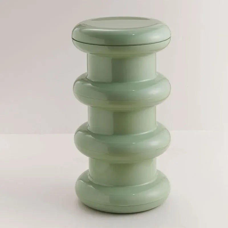 Compact Scandinavian Side Table and Stool – Multifunctional Plastic Design for Bedroom and Living Room 18