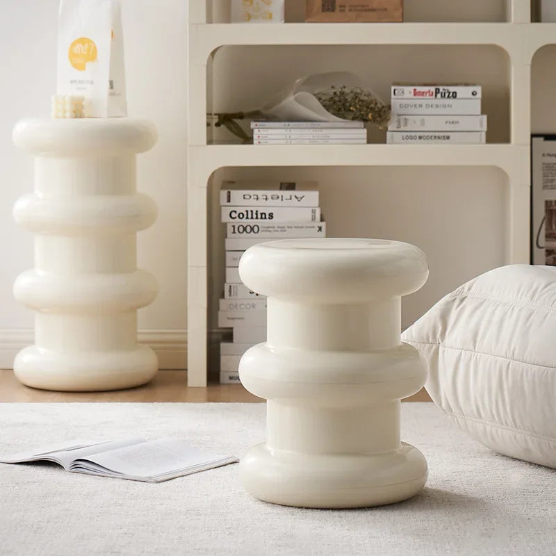 Compact Scandinavian Side Table and Stool – Multifunctional Plastic Design for Bedroom and Living Room 5