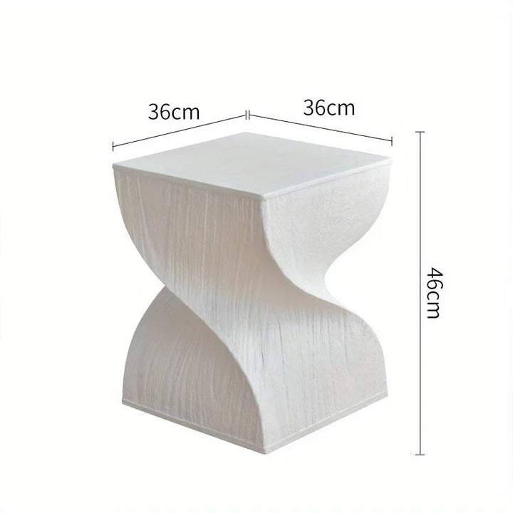 Compact Scandinavian Side Table with Wood Look Edge – Elegant Minimalist Design 0