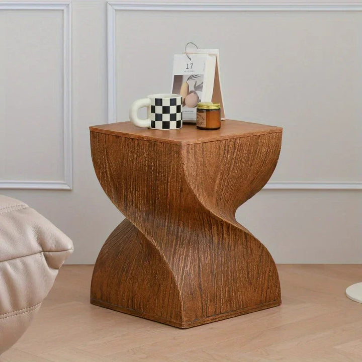 Compact Scandinavian Side Table with Wood Look Edge – Elegant Minimalist Design 2