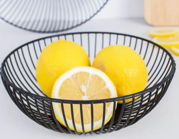 Contemporary Metal Fruit Basket in Black – High-Quality Iron Storage Solution for Modern Kitchens, Large Capacity Design 0