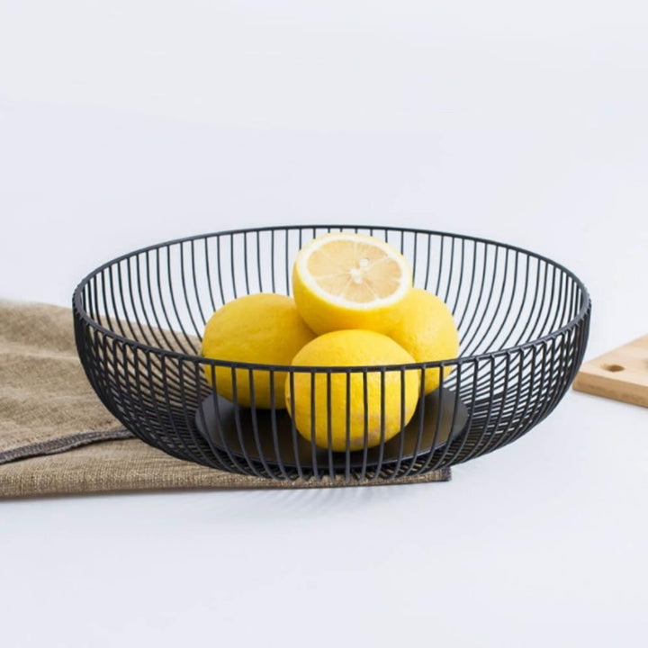 Contemporary Metal Fruit Basket in Black – High-Quality Iron Storage Solution for Modern Kitchens, Large Capacity Design 2
