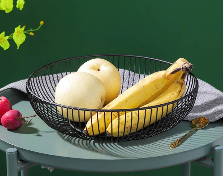 Contemporary Metal Fruit Basket in Black – High-Quality Iron Storage Solution for Modern Kitchens, Large Capacity Design 4