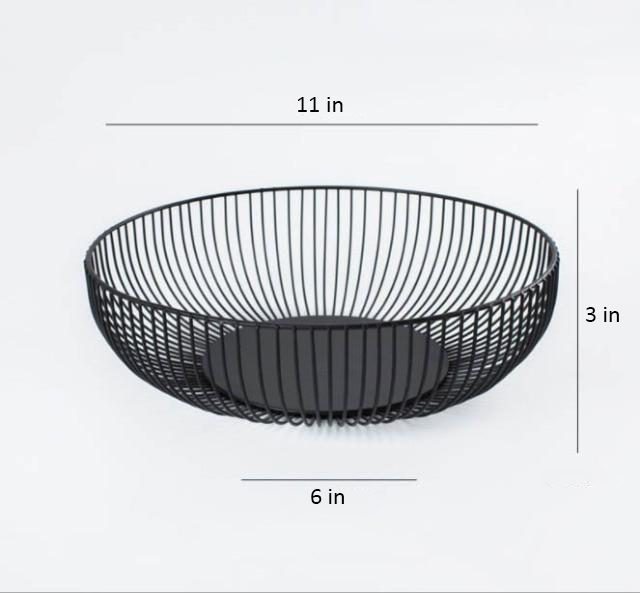 Contemporary Metal Fruit Basket in Black – High-Quality Iron Storage Solution for Modern Kitchens, Large Capacity Design 8