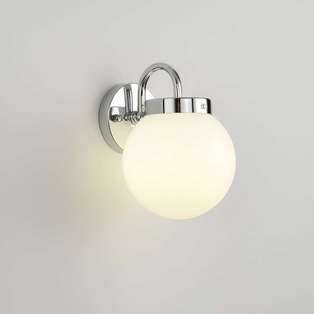 Contemporary Spherical Glass Wall Lamp with Striped Design and LED Compatibility 9