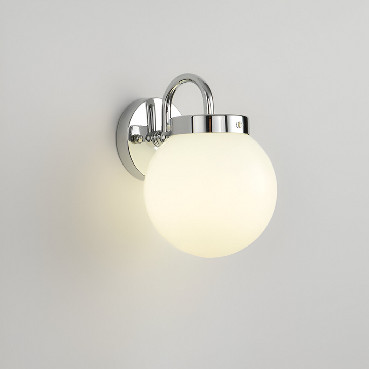 Contemporary Spherical Glass Wall Lamp with Striped Design and LED Compatibility 9