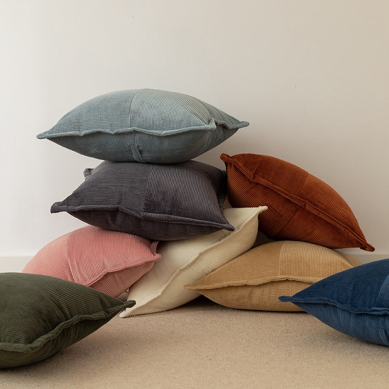 Contrast Twill Solid Pillow Cover – Elegant Polyester Cotton Cushion Cover in 8 Colors 2