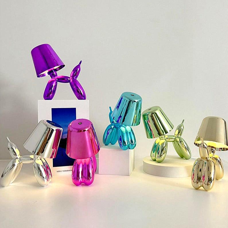 Cordless LED Table Lamp - Dimmable Touch-Sensitive Aluminum Balloon Dog Design in Multiple Colors 1