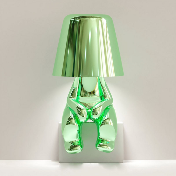 Cordless Table Lamp with Dimmable LED Light – Elegant Gold Resin Design, 17cm Height, Perfect for Bedside or Desk 12