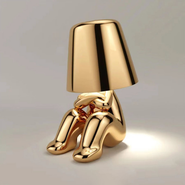 Cordless Table Lamp with Dimmable LED Light – Elegant Gold Resin Design, 17cm Height, Perfect for Bedside or Desk 16