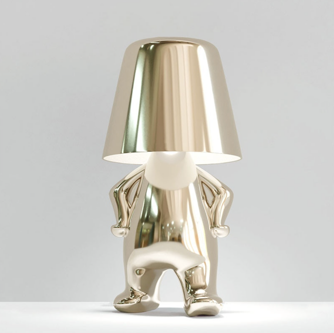 Cordless Table Lamp with Dimmable LED Light – Elegant Gold Resin Design, 17cm Height, Perfect for Bedside or Desk 18