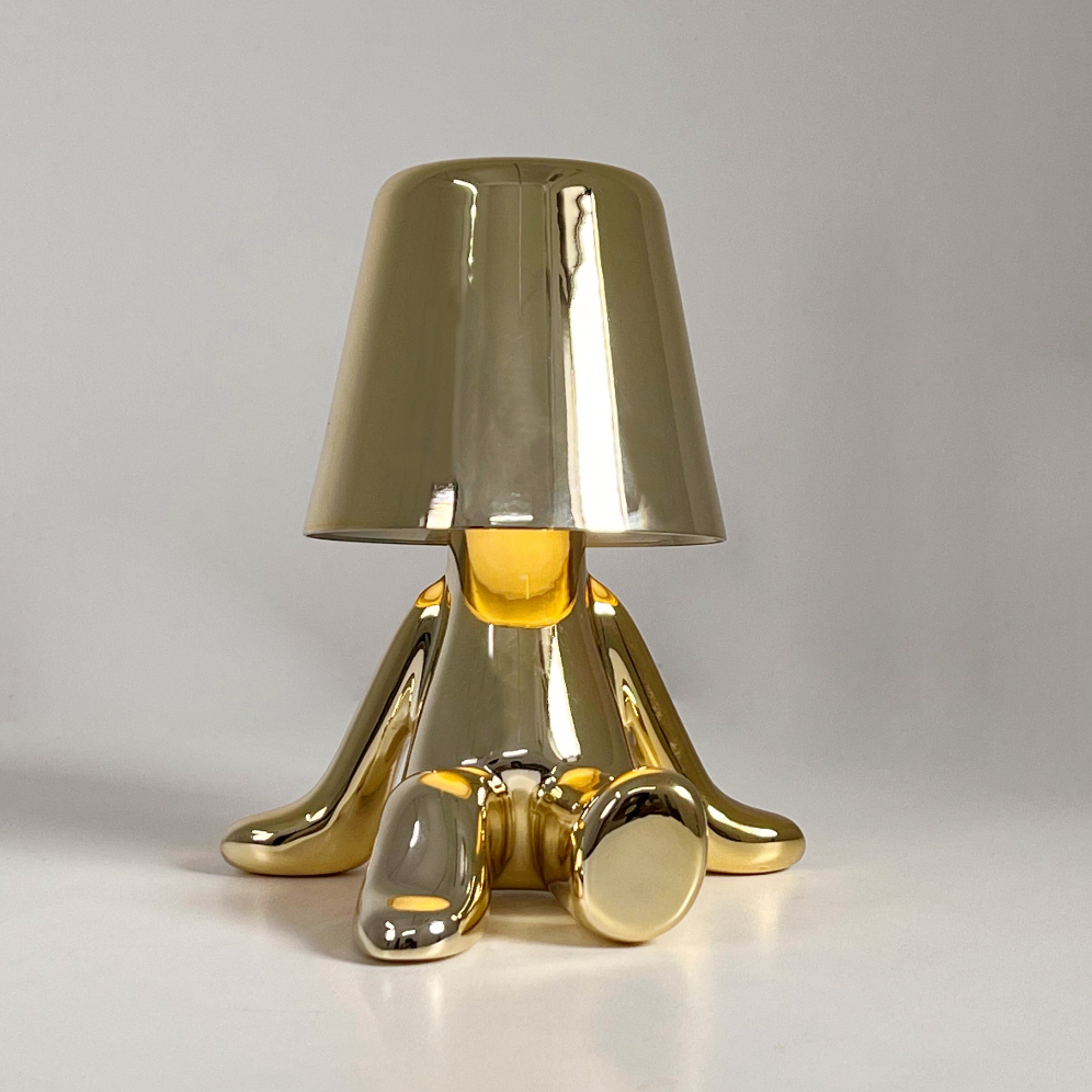 Cordless Table Lamp with Dimmable LED Light – Elegant Gold Resin Design, 17cm Height, Perfect for Bedside or Desk 24