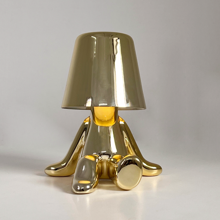 Cordless Table Lamp with Dimmable LED Light – Elegant Gold Resin Design, 17cm Height, Perfect for Bedside or Desk 24