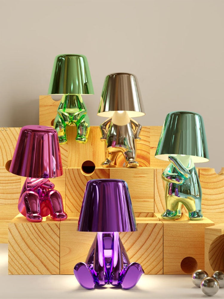 Cordless Table Lamp with Dimmable LED Light – Elegant Gold Resin Design, 17cm Height, Perfect for Bedside or Desk 5