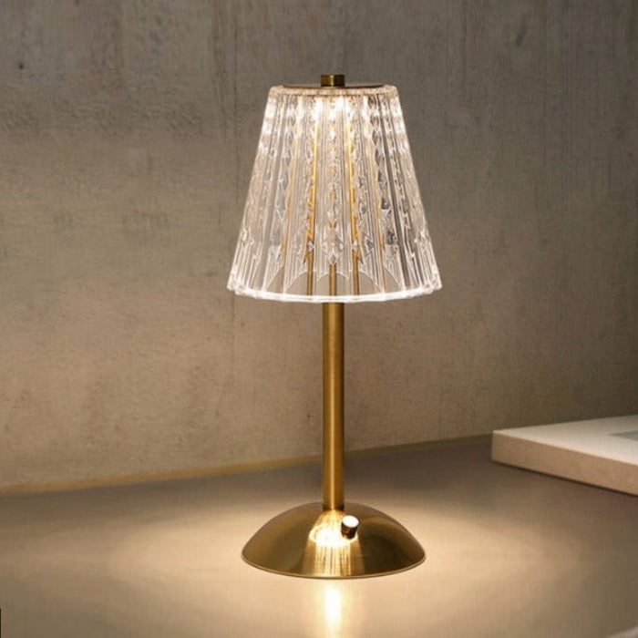 Cordless Table Lamp with Dimmable Tricolor Light – Modern Acrylic and Iron Design for Living Room and Desk 0
