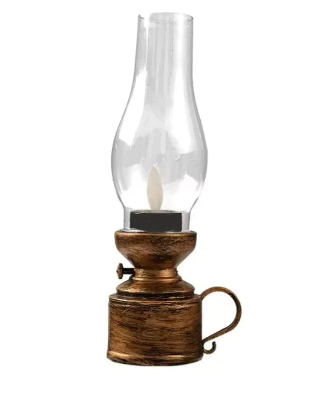 Cordless Vintage LED Oil Lamp – Warm Ambient Lighting for Elegant Home Decor, Portable Retro Design 0