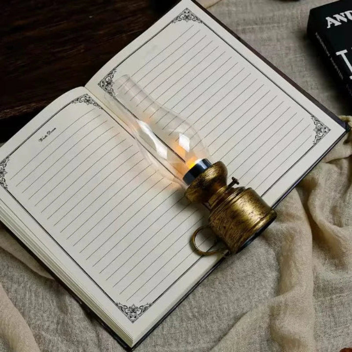 Cordless Vintage LED Oil Lamp – Warm Ambient Lighting for Elegant Home Decor, Portable Retro Design 4
